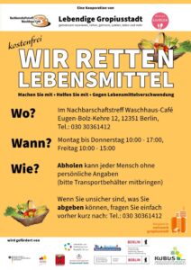 Info Flyer der Initiative Wir retten Lebensmittel